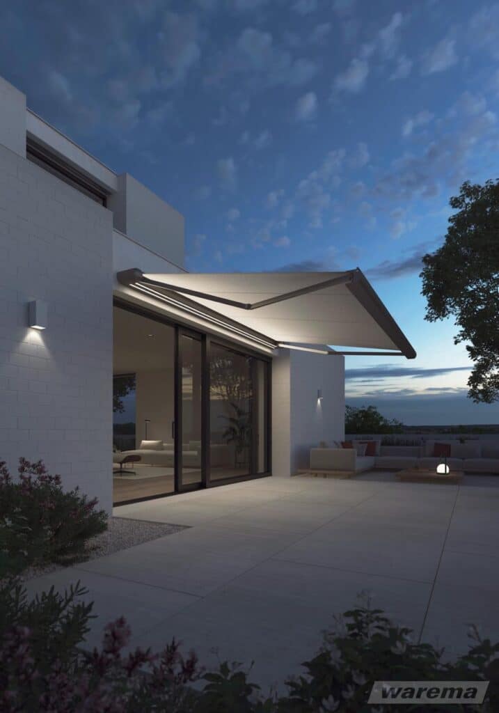 neue Markise von warema mit Licht